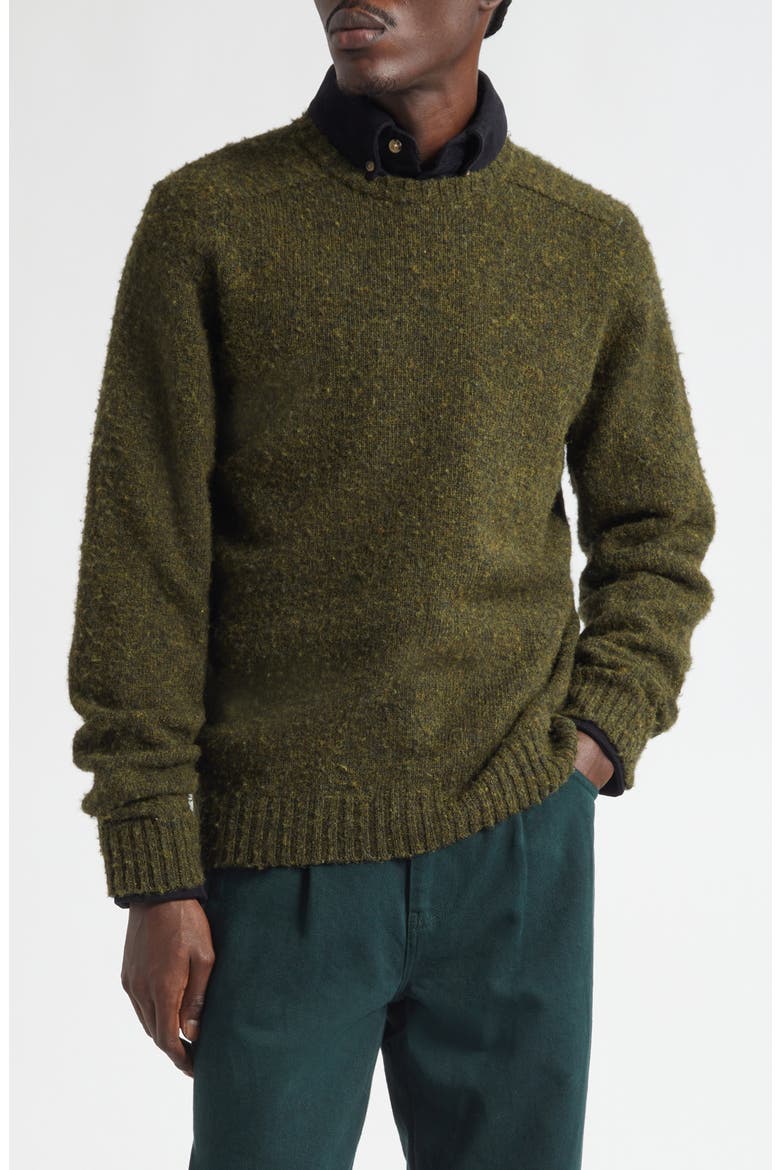 Classic Shetland Wool Sweater, Main, color, PINE SHADOW