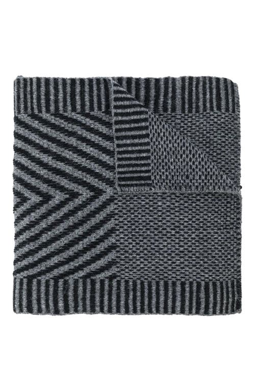 Voz Chevron Scarf in Baby Alpaca in Grey/black  product