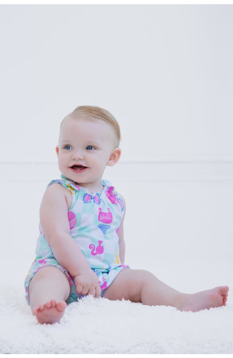 Barbie Sleeveless Bubble Romper, Alternate, color, Pale Turquoise