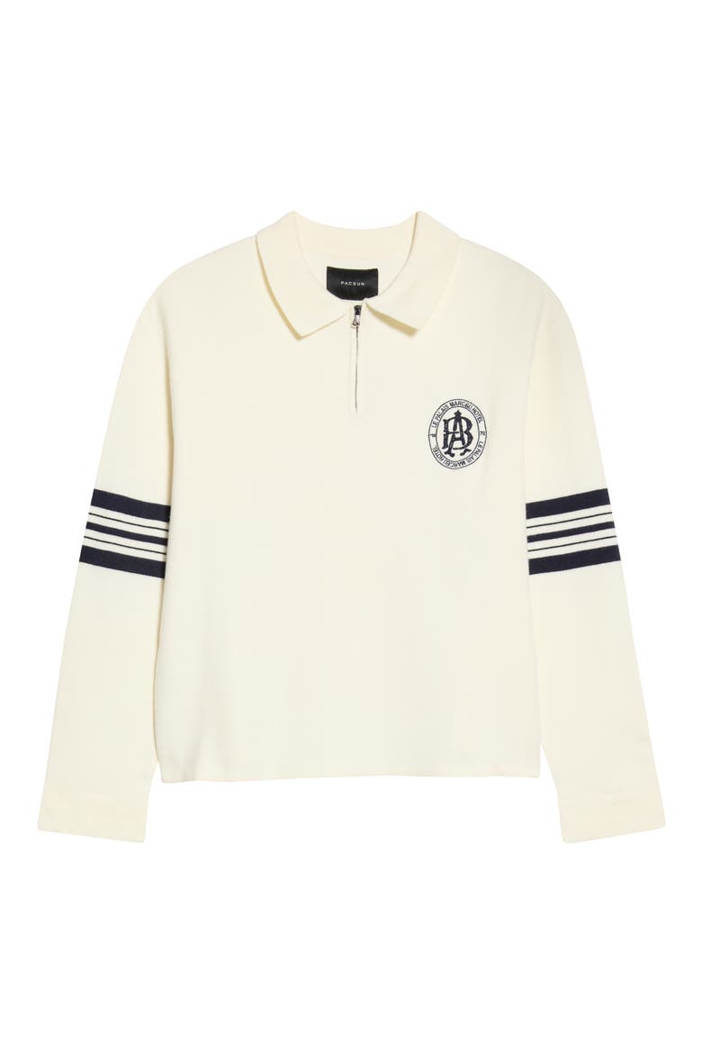 Le Palais Long Sleeve Zip Polo, Main, color, CREAM