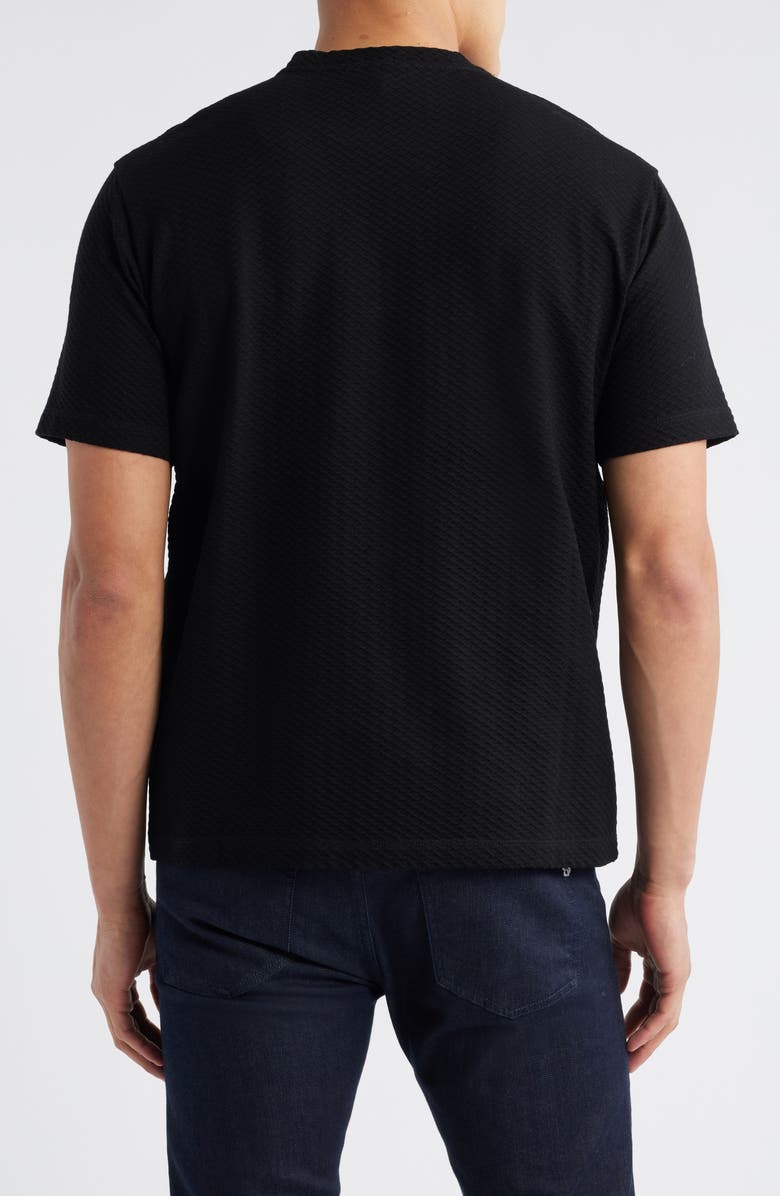 Emporio Armani Textured Cotton T-Shirt, Alternate, color, Solid Black