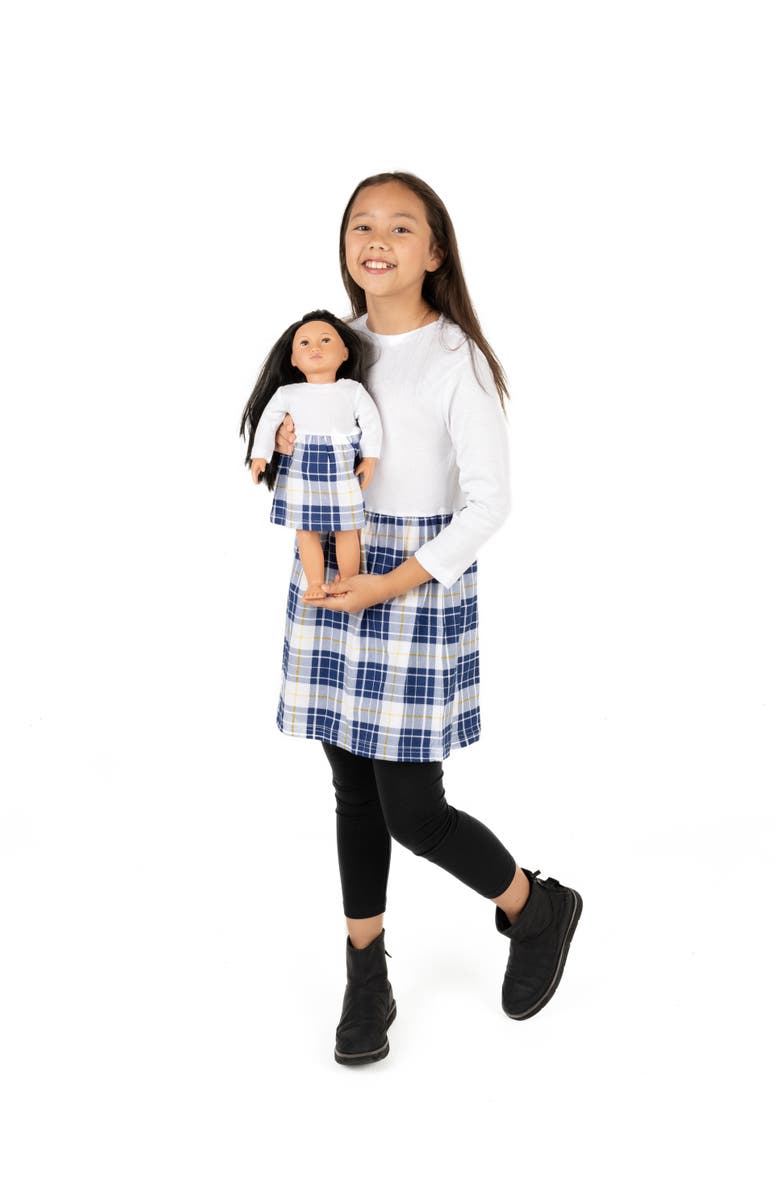 Leveret Girls Skirt Dress with Matching Doll Dress, 100% Cotton, Alternate, color, White