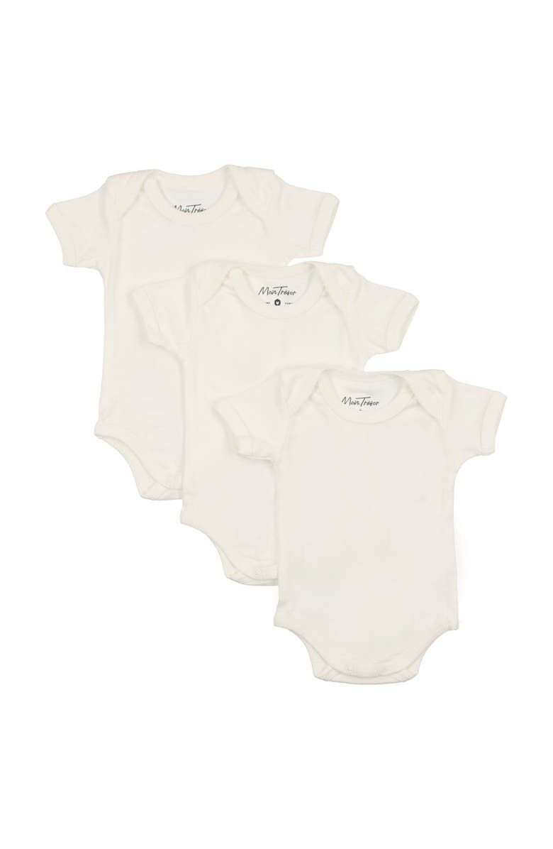 Mon Tresor Bebe Short Sleeve Modal Bodysuit, Main, color, 
