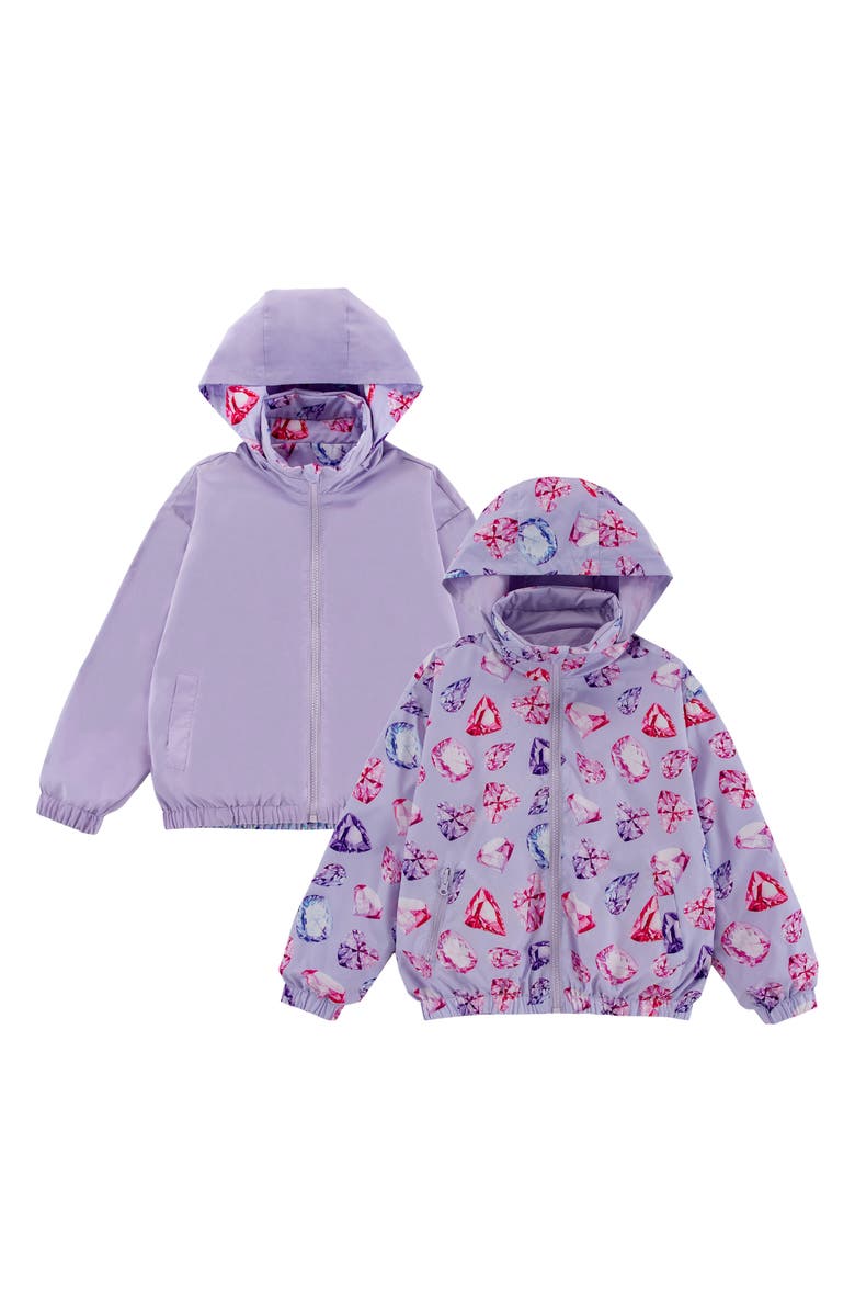 CALONIE Kids' Max Rain Water Repellent Reversible Windbreaker, Alternate, color, Purple