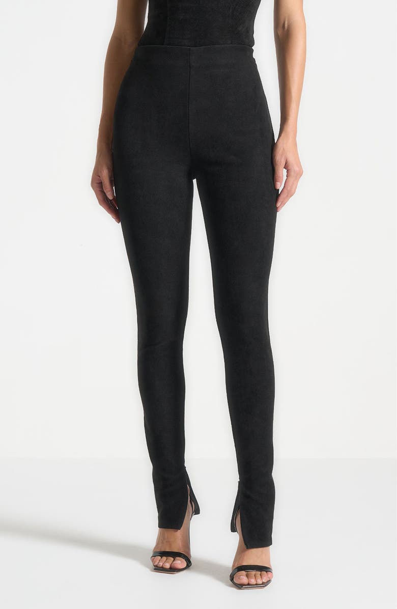Manière De Voir Suede Leggings, Main, color, Black