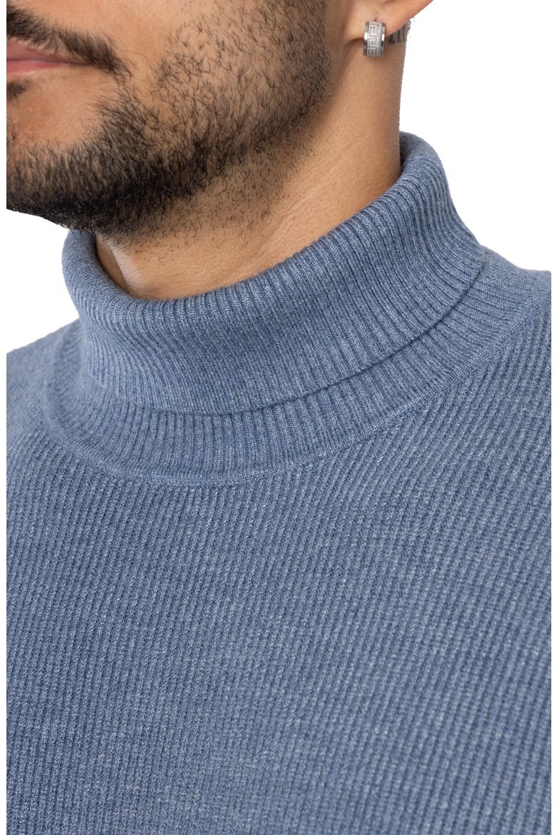 Ribbed Turtleneck Sweater, Alternate, color, HEATHER SLATE