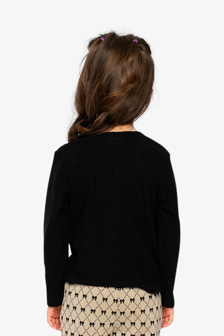 Ribbed Crew Neck Long Sleeve Top, Alternate, color, Black