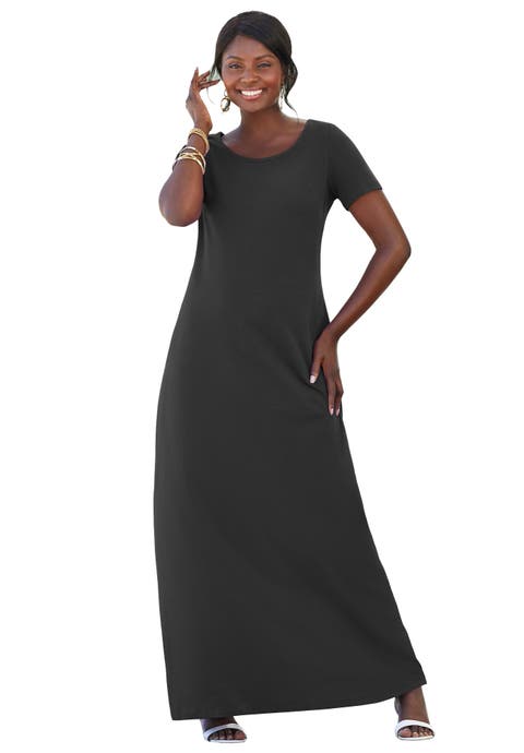 Stretch Cotton T-Shirt Maxi Dress (Plus Available)