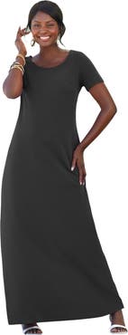 Jessica London Stretch Cotton T-Shirt Maxi Dress