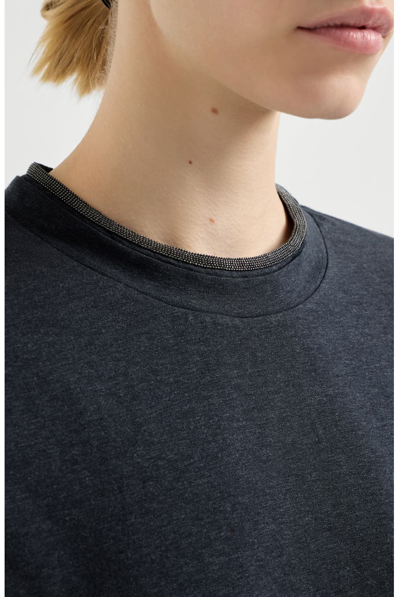 T-shirt with Precious Faux Layering, Alternate, color, Anthracite