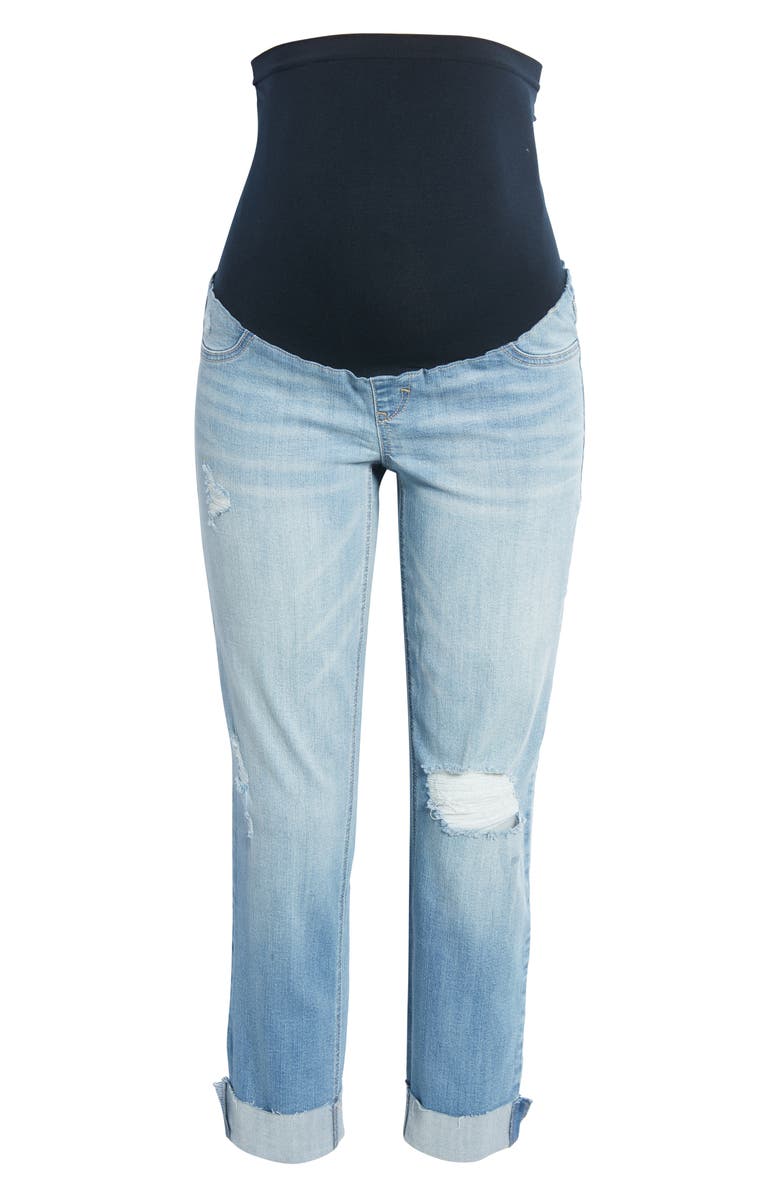 1822 Denim Roll Cuff Girlfriend Slim Maternity Jeans, Alternate, color,