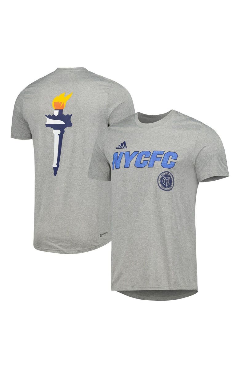 adidas Men's adidas Heather Gray New York City FC Team Jersey Hook AEROREADY T-Shirt, Main, color, Heather Gray