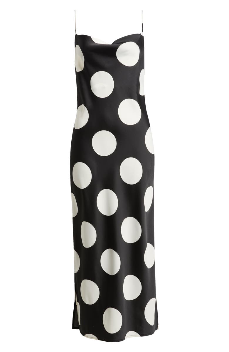Anne Klein Large Polka Dot Satin Slipdress, Alternate, color, 