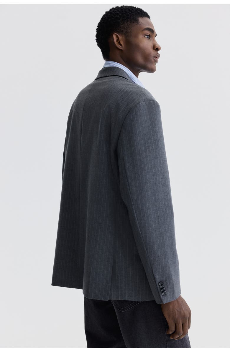 H&M Oversized Fit Single-breasted Jacket, Alternate, color, Gray/Pinstriped