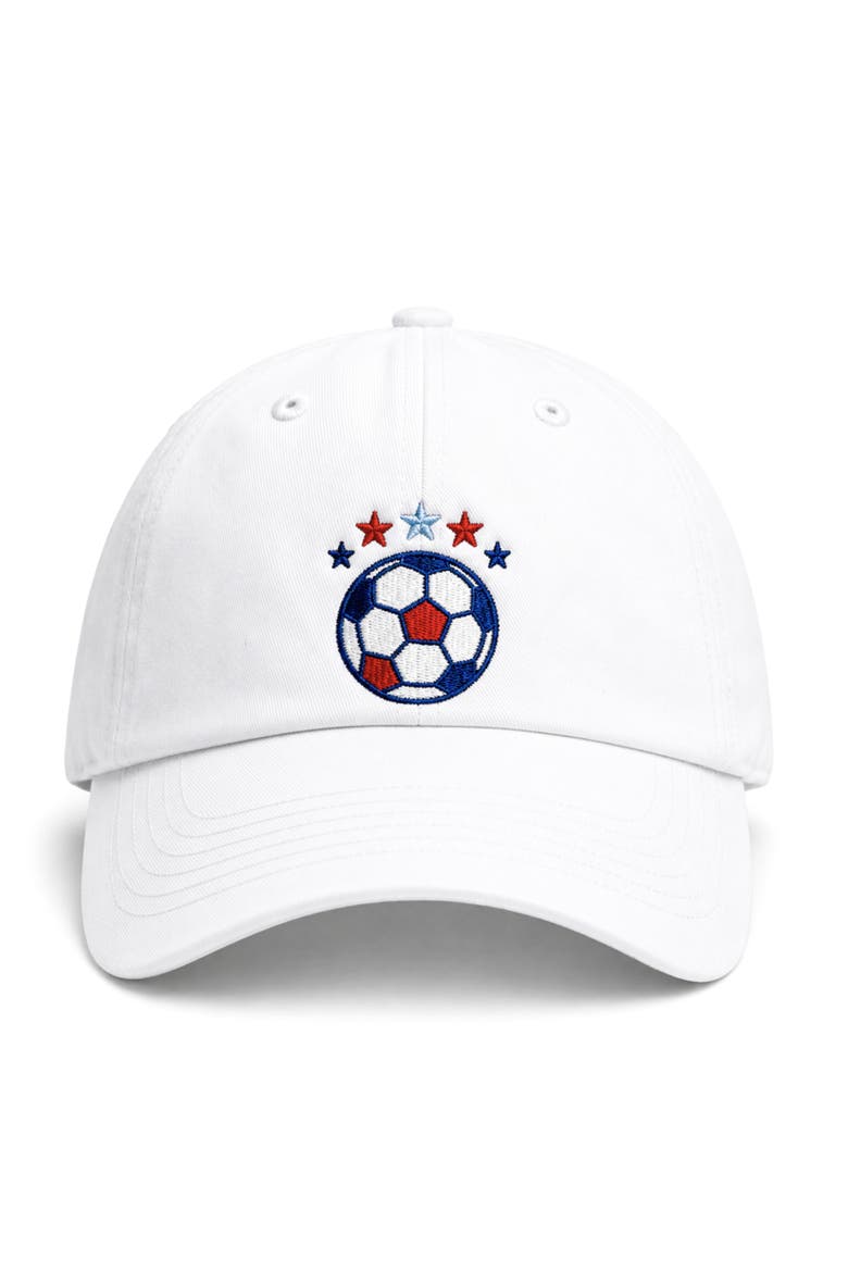 USA Soccer Baseball Hat, Main, color, White