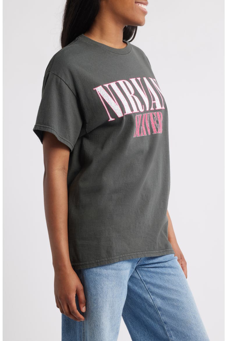 Nirvana Silver Cotton Graphic T-Shirt, Alternate, color, CHARCOAL