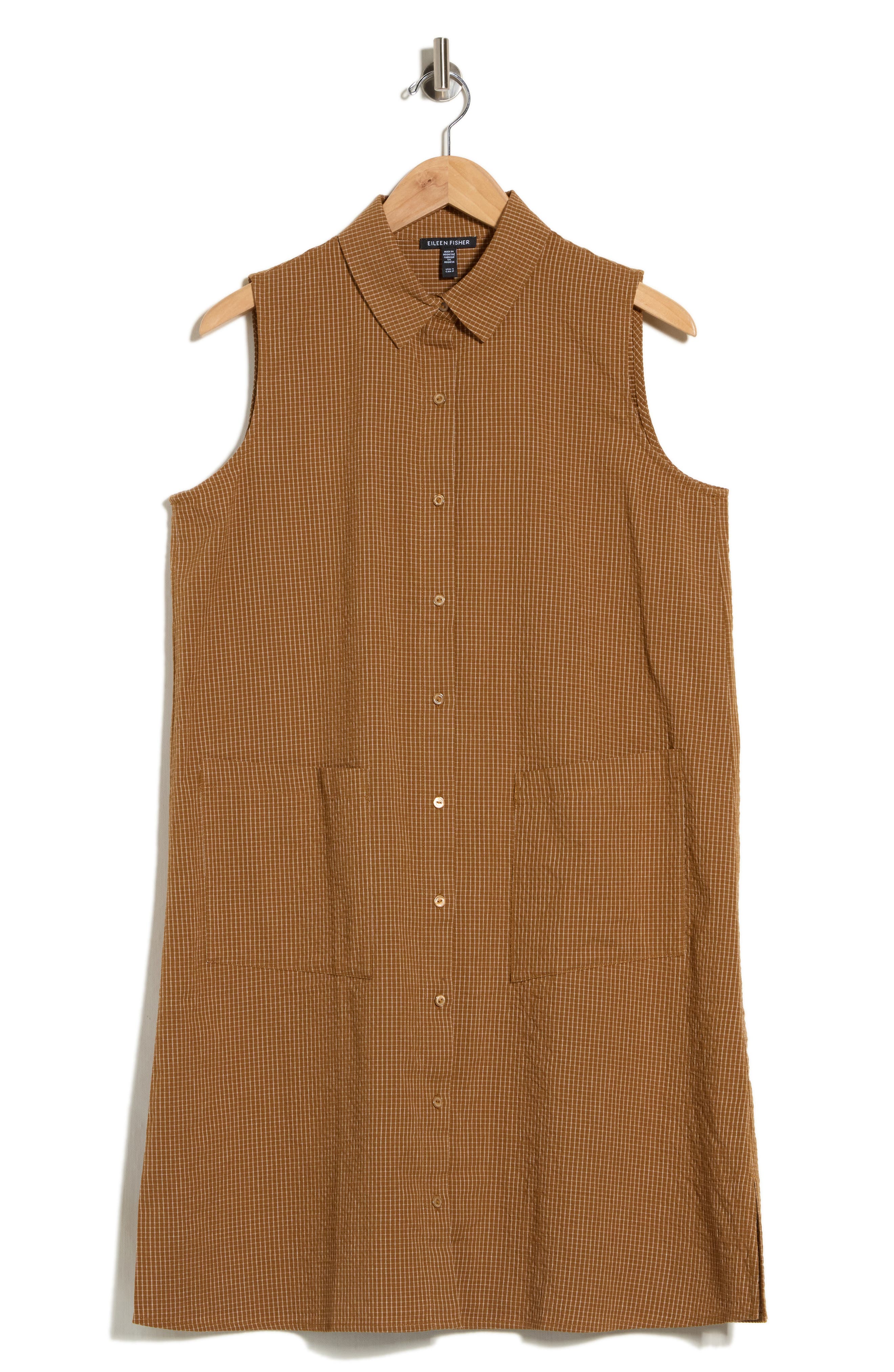 Sleeveless Organic Cotton Shirtdress
