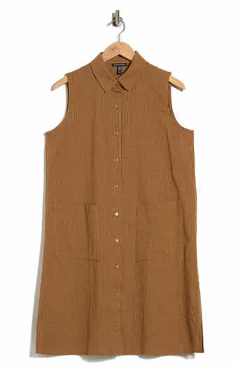 Sleeveless Organic Cotton Shirtdress