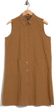 Eileen Fisher Sleeveless Organic Cotton Shirtdress