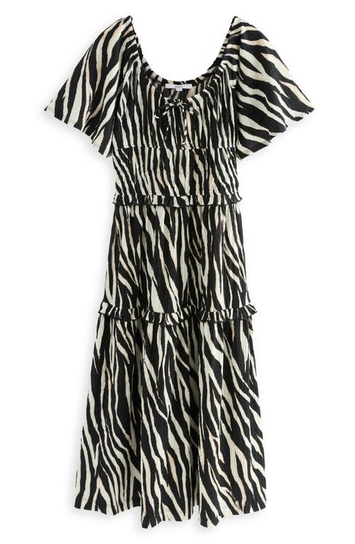 Shop Next Zebra Print Tiered Maxi Dress