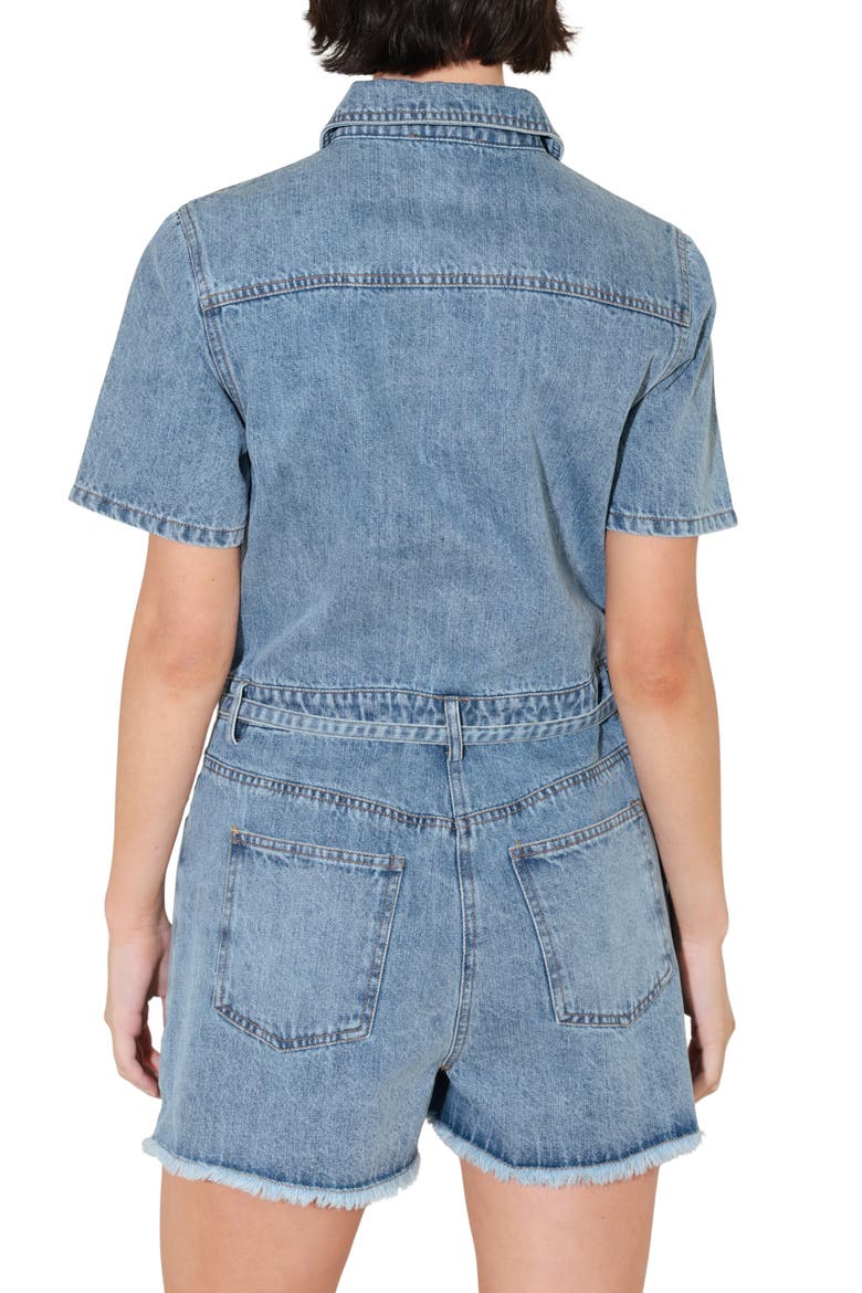 Washed Denim Romper, Alternate, color, INDIGO