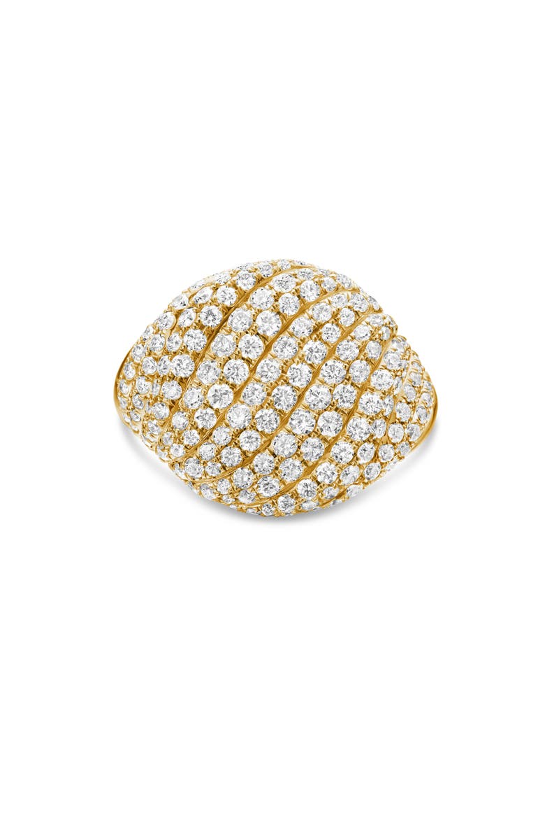 David Yurman Sculpted Cable Pinky Ring in 18K Yellow Gold with Pavé Diamonds, Alternate, color, 18K Yellow Gold