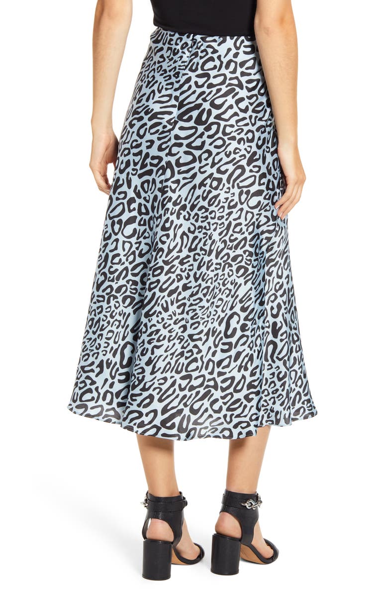 Rebecca Minkoff Davis Leopard Print Midi Skirt, Alternate, color, 