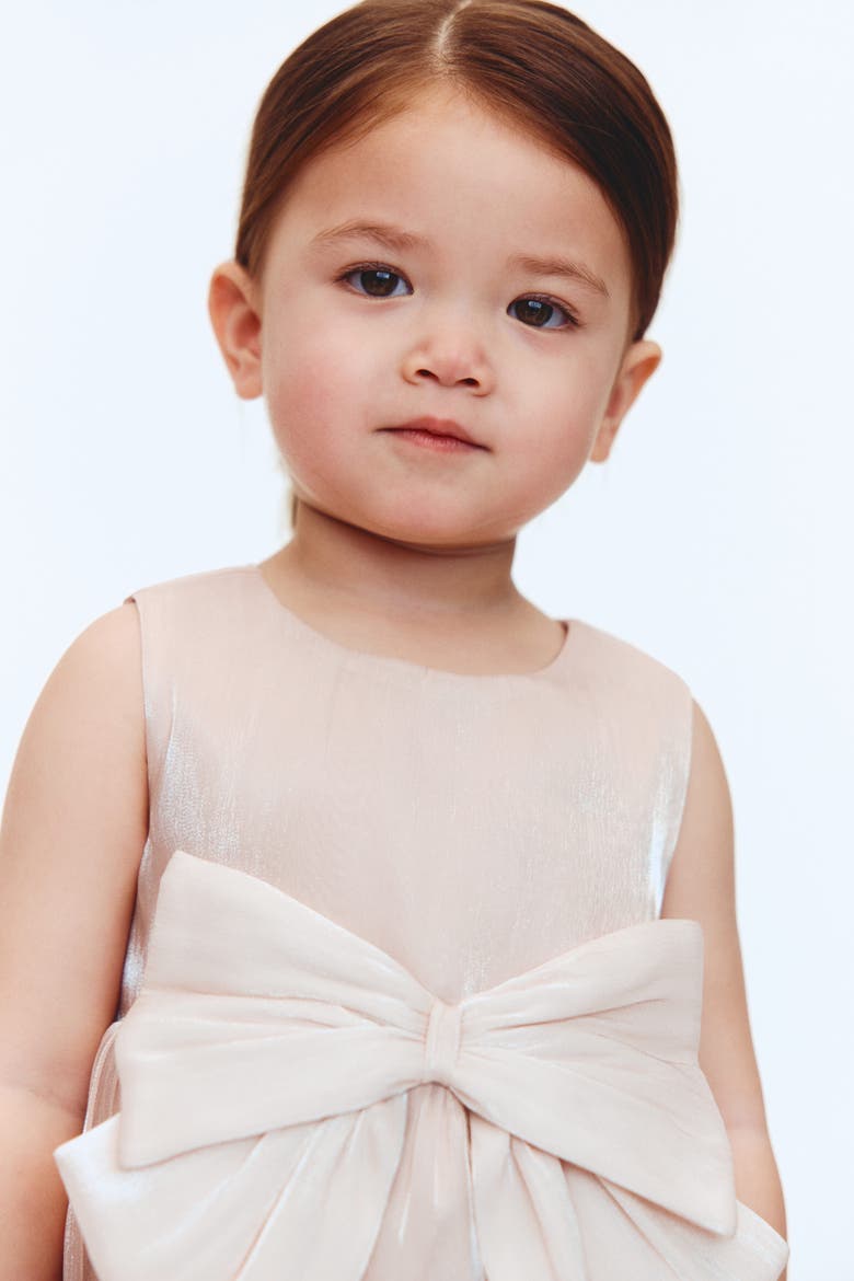 Bow-detail Organza Dress, Alternate, color, Light dusty pink