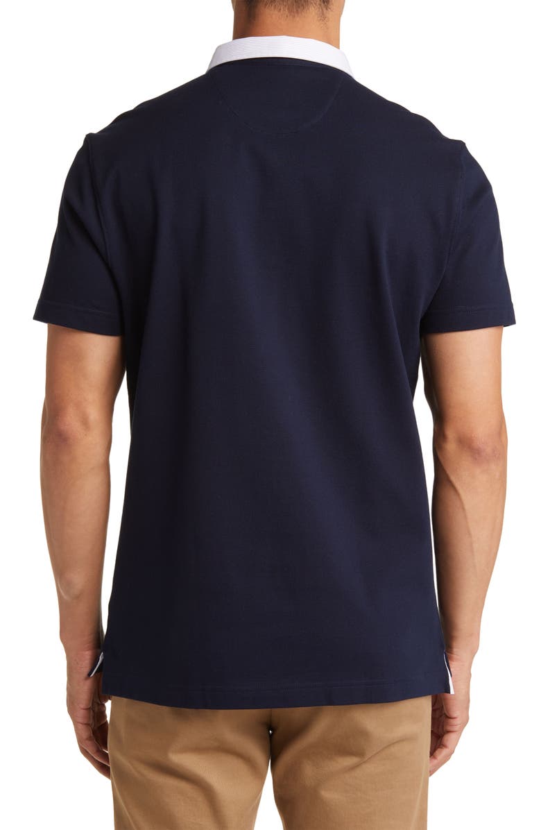 Lorenzo Uomo Trim Fit Stripe Collar Short Sleeve Polo, Alternate, color, 