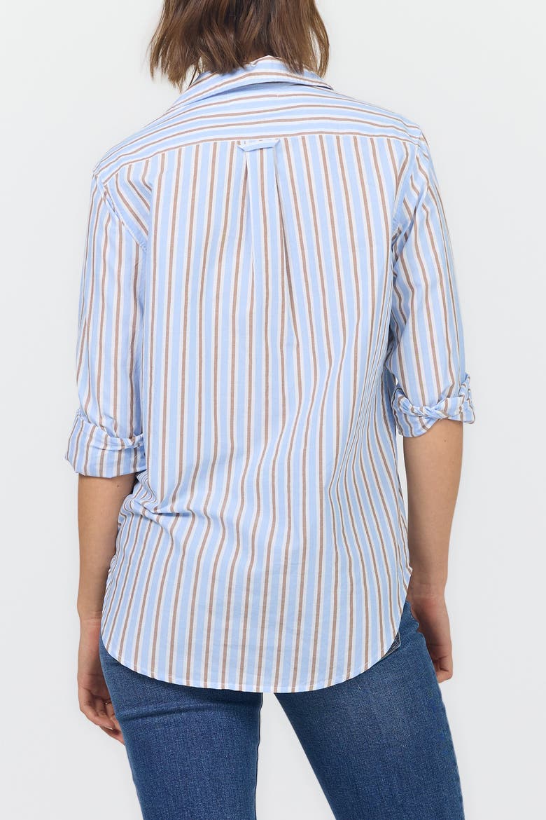 Galina Relaxed Button Up Shirt, Alternate, color, Campus Blue Stripe