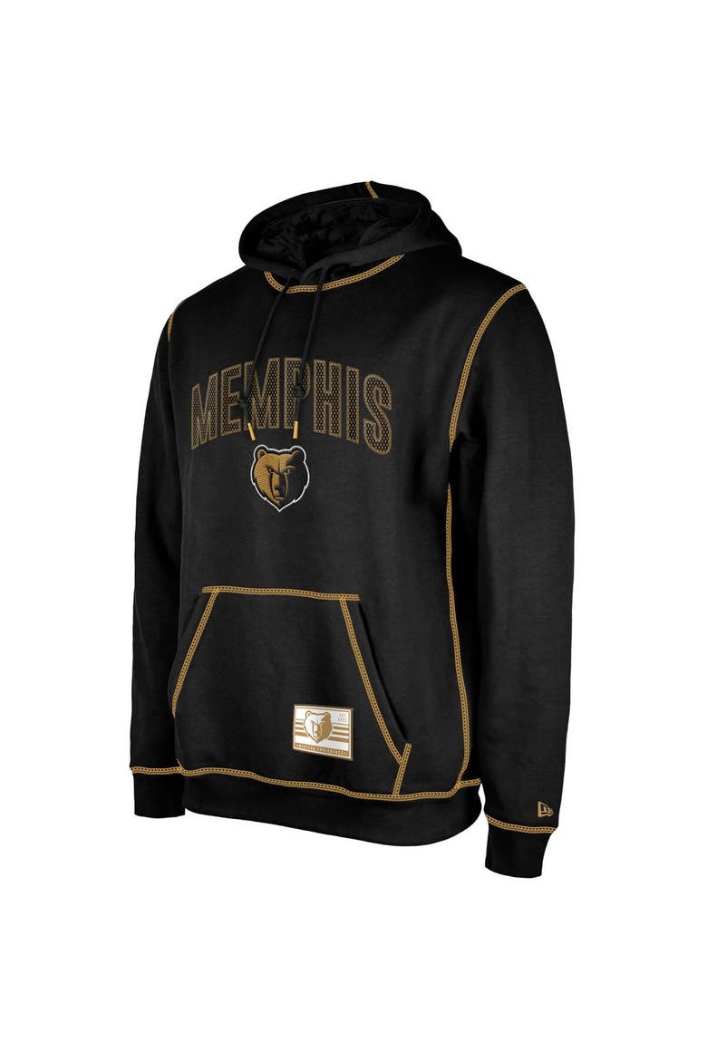 Men's New Era Black Memphis Grizzlies 2023/24 City Edition Satin Stitch Elite Pack Pullover Hoodie, Alternate, color, Black