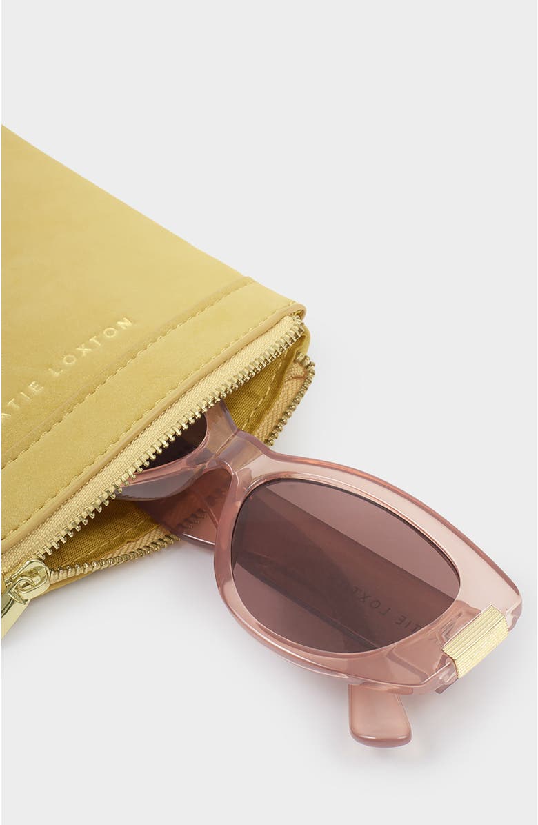 Katie Loxton Clip On Sunglasses Case, Alternate, color, Butter Yellow Suedette