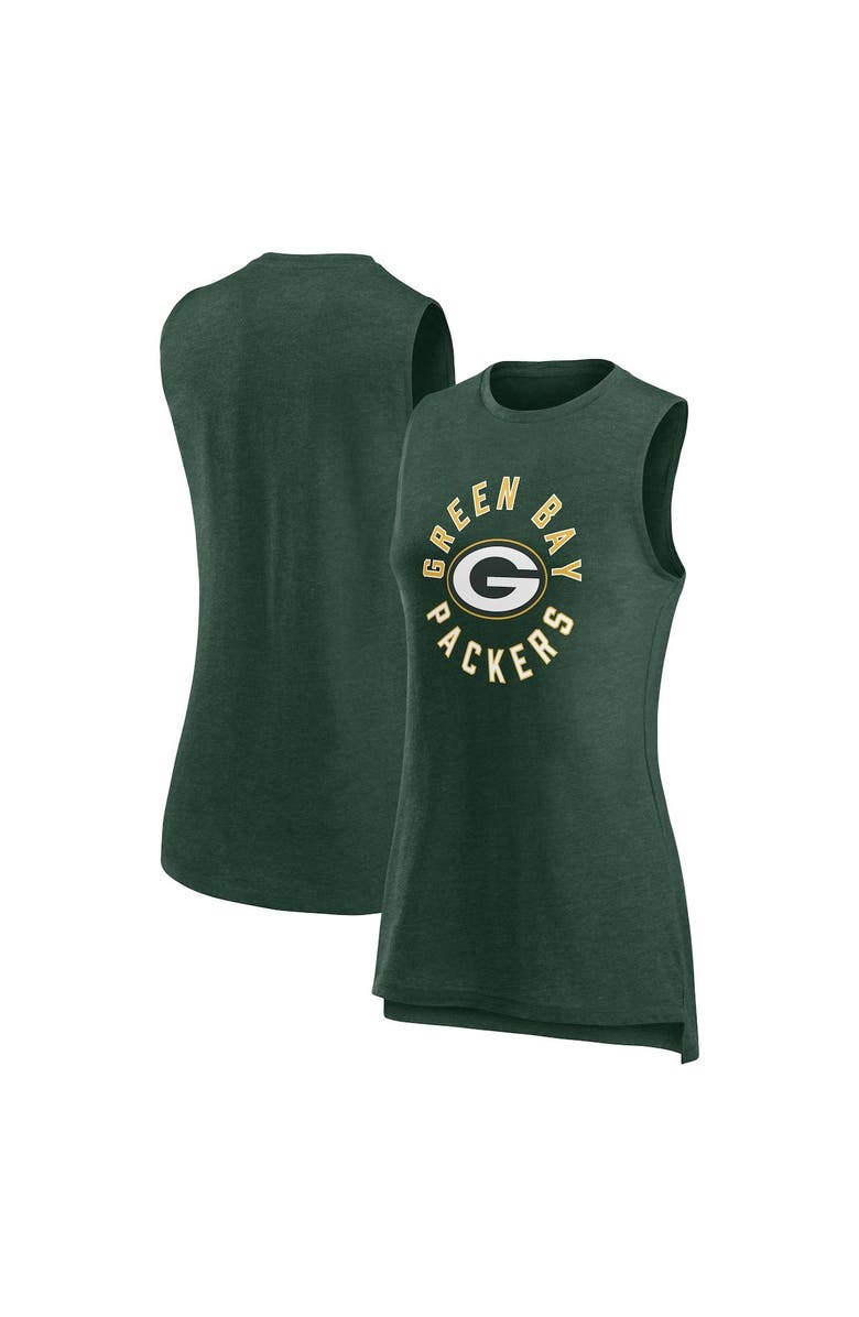 FANATICS Women's Fanatics Branded  Heather Green Green Bay Packers What Goes Around Tank Top, Main, color, 