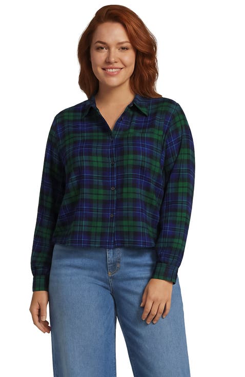 Cropped Flannel Shirt