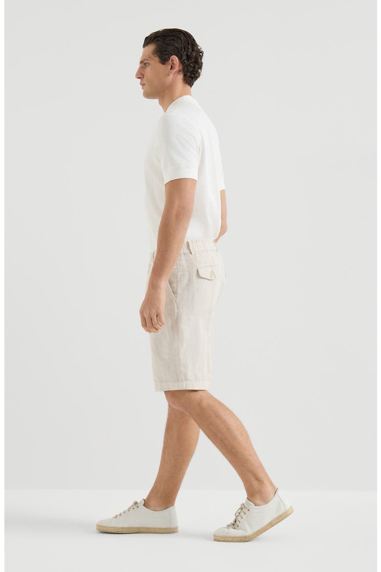 Linen Bermuda shorts, Alternate, color, Panama