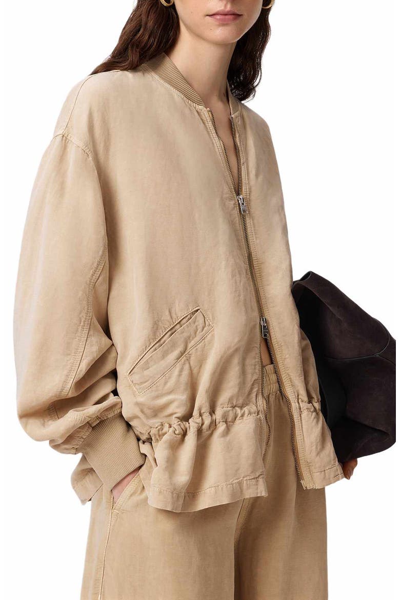 Sofi Bomber Jacket, Alternate, color, SAND BROWN