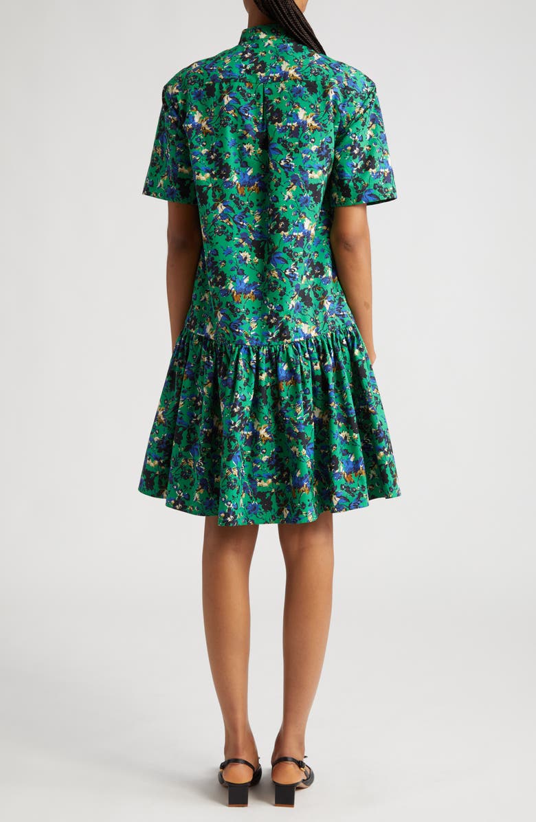 Erdem Floral Print Tiered Cotton Poplin Shirtdress, Alternate, color,