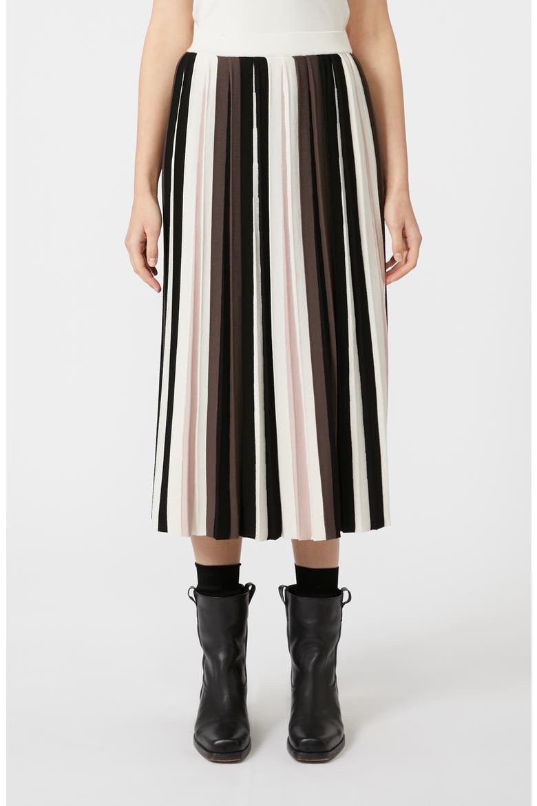 Pleiadi Pleated Knit Skirt, Main, color, BLACK MULTI COLOUR