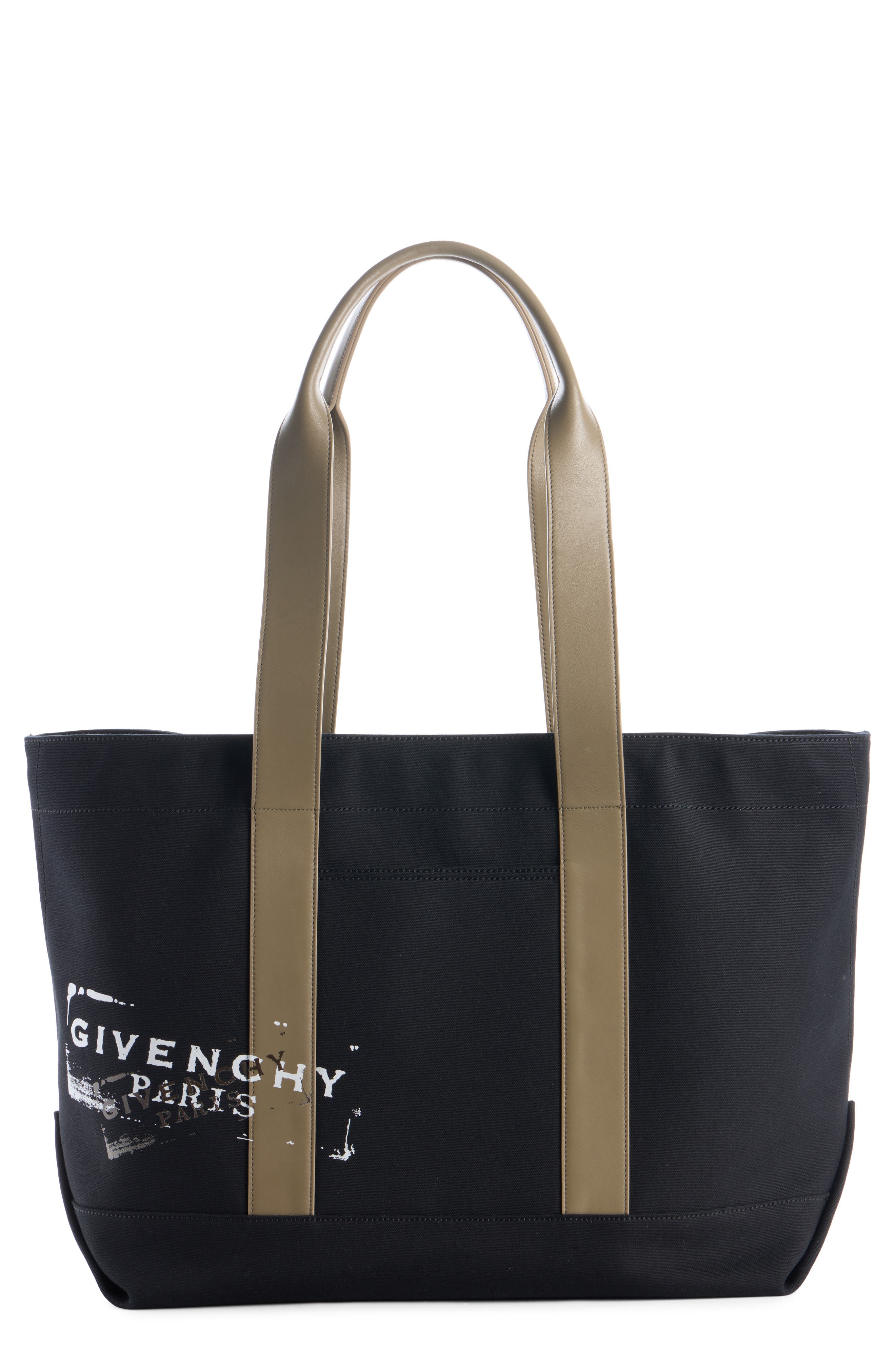 Givenchy Large Canvas & Leather Tote, Main, color, Black