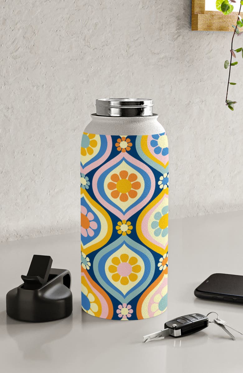 Deny Designs Jenean Morrison Ogee Floral 32 oz. Stainless Steel Water Bottle, Alternate, color, 