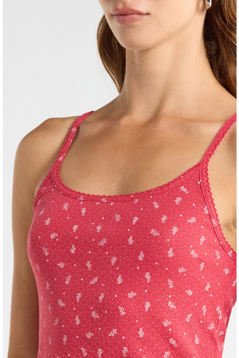 Jolie Scallop Trim Cotton Pointelle Crop Tank, Alternate, color, BANDANA HONEYCOMB