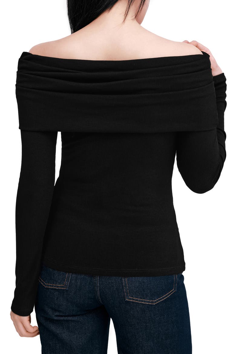 Bennett Off the Shoulder Knit Top, Alternate, color, BLACK