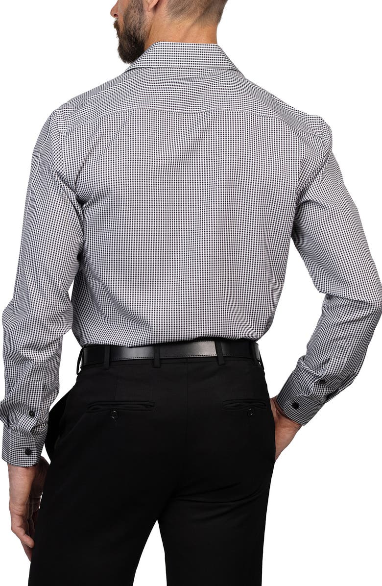Eddie Bauer Trim Fit Gingham Dress Shirt, Alternate, color, Black/ White