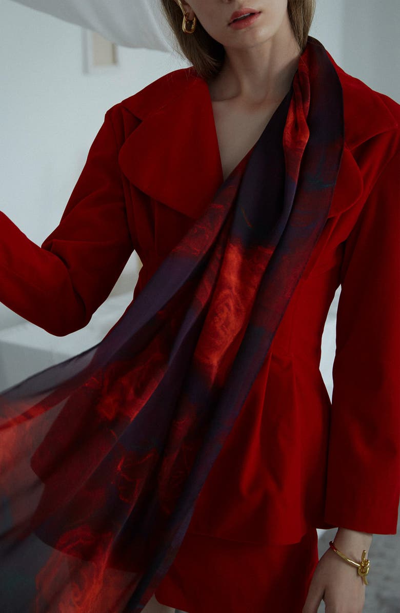 Lost Pattern La Rosa Silk Scarf, Alternate, color, 