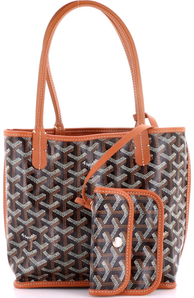 Pre-Owned Goyard Anjou Reversible Tote Coated Canvas Mini, Alternate, color, Brown