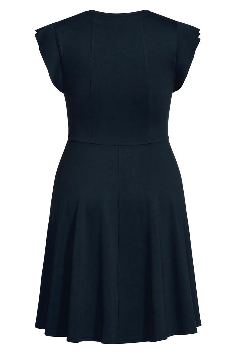 Frill Sleeve Dress, Alternate, color, NAVY
