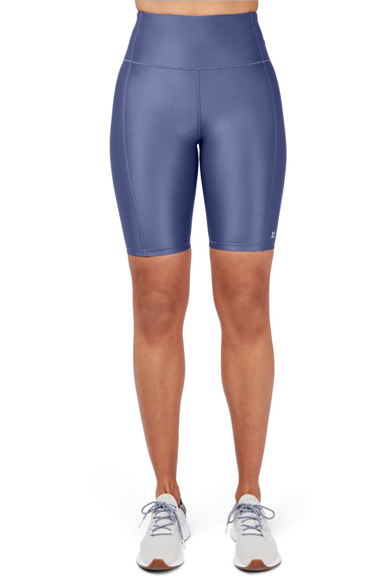 High Shine Bike Shorts, Main, color, CROWN BLUE