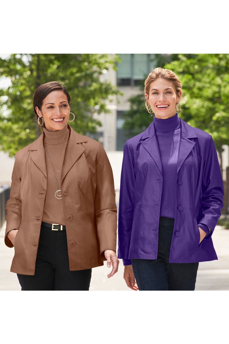 Leather Blazer, Alternate, color, MIDNIGHT VIOLET