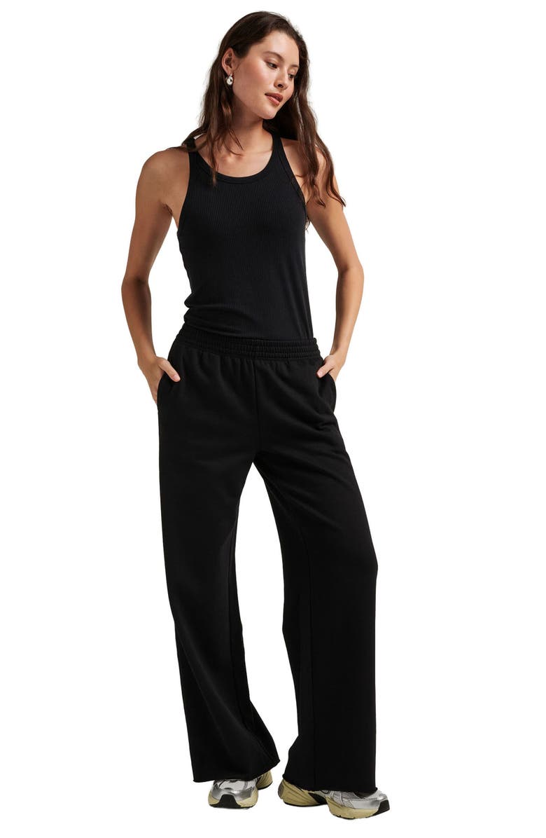 Richer Poorer The Recycled Fleece Wide Leg Sweatpant, Alternate, color, Black