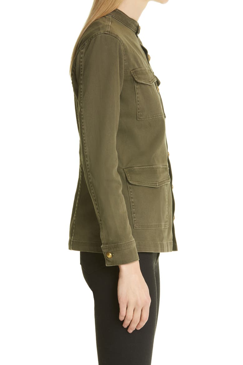 Elaina Stretch Cotton Utility Jacket, Alternate, color, IVY